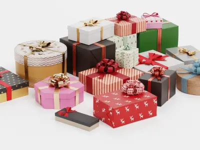 Gifts Pile Christmas 3D model