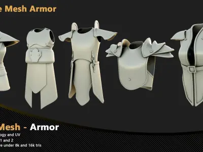 27 armor Base Mesh - VOL 03 Low-poly 3D model