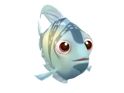 Black Skirt Tetra fish animated Low-poly 3D model
