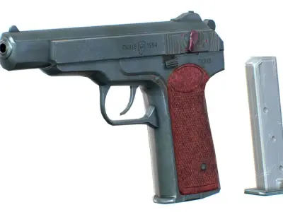 USSR Stechkin Automatic Pistol - APS Low-poly 3D model