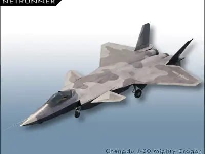 Chengdu J-20 Mighty Dragon Low-poly 3D model