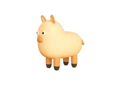 Low-Poly Llama Animated - Fun World Animal  Low-poly 3D model