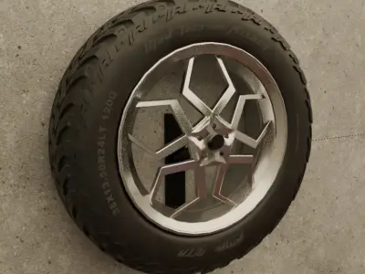 tires with different rim designs 3D model
