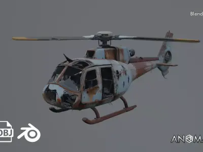 abandoned helicopter 3D model