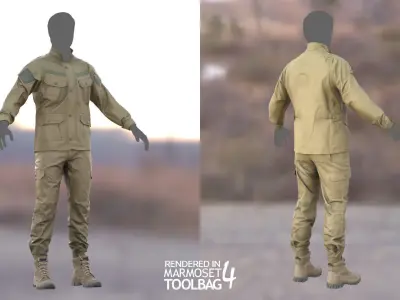 Male Military Outfit 2 Low-poly 3D model