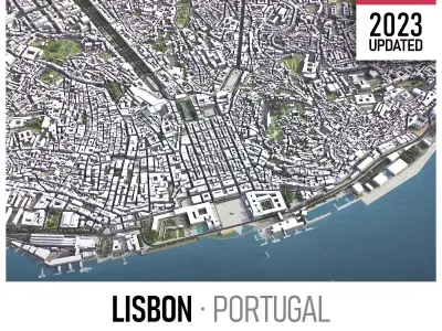 Lisbon - 3D City Model Low-poly 3D model