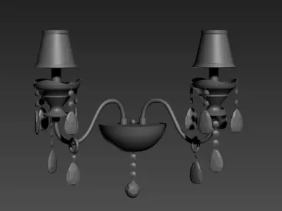 Light2 sconce with lamps and crystals Free 3D model