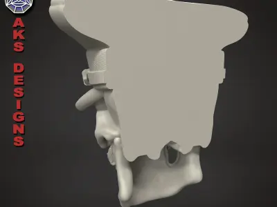 skull Wall decor army captain skull v1 3D print model