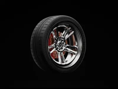 Sport Car Alloy Wheel Model  3D model