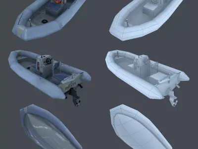 Military boat Free low-poly 3D model