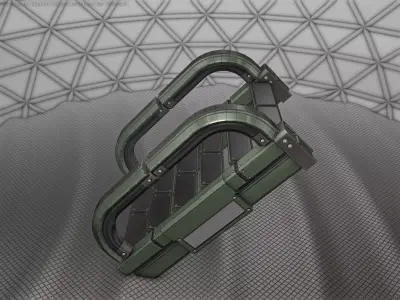 Sci-Fi Stairs - 10 - Green Version Low-poly 3D model