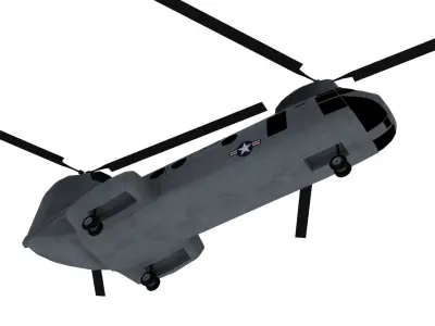 Lowpoly CH-46 Helicopter 3D Model Low-poly 3D model