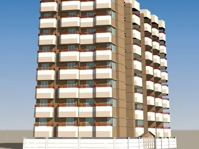 4 Apartment Buildings Pack 3D model