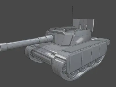 Simple Stylized Tank Low-poly 3D model