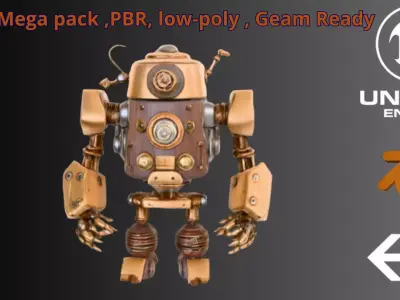 Steampunk Automaton Free low-poly 3D model
