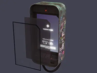 Cyberpunk ATM Low-poly 3D model