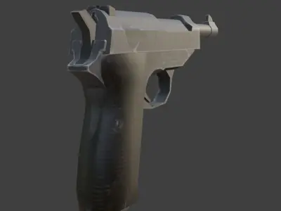 walther gun Low-poly 3D model