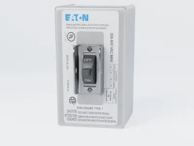 Enclosed Manual Motor Starter Switch Low-poly 3D model