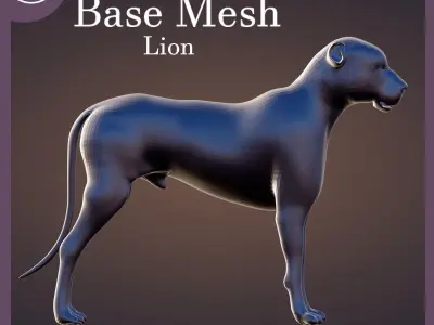 BASE UNTEXTURED LION Free low-poly 3D model
