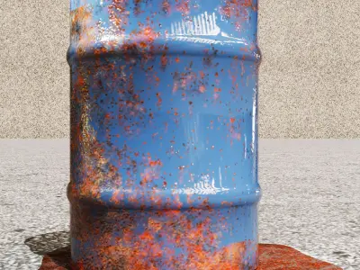 Construction Drum Pack - Low-poly 3D model