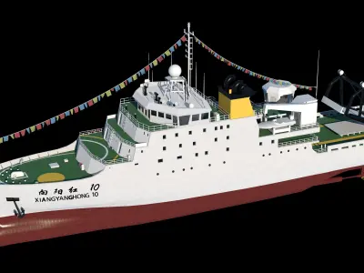 Xiangyanghong No10 China 10000ton  Research ship 3D model