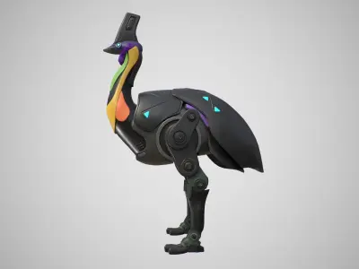 chicken robot Free low-poly 3D model
