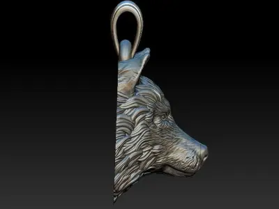 Wolf Pendant  3D model