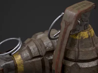 Game ready Grenade Low-poly 3D model