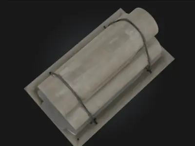 Concrete Pipe Stack Construction Site Prop 3D model