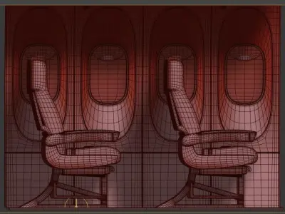 collection airplane chair 3 colors  3D model