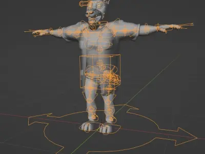 Panther humanoid character rigged Low-poly 3D model