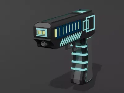Sci-fi Hand Gun Low-poly Low-poly 3D model