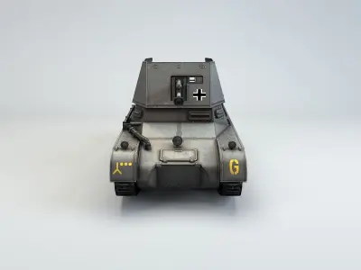 Low Poly SdKfz 101 PanzerJager I Tank Destroyer Low-poly 3D model