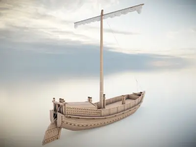 Godairikisen Japanese Ship Low-poly 3D model