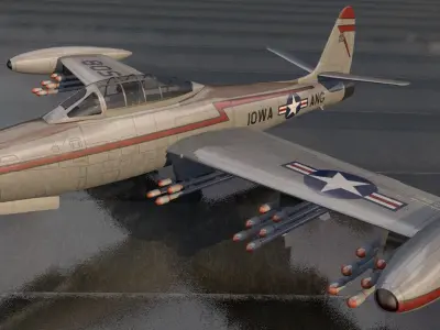 Republic F-84 Thunderjet 3D model