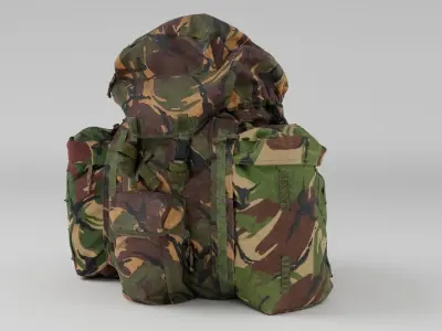 Tactical military backpack for soldiers 3D model