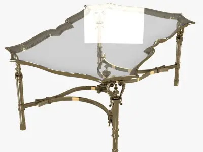 Rectangular Cast Brass Cocktail Table 3D model