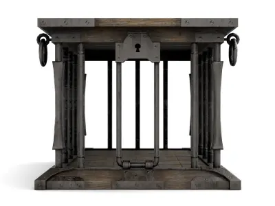 Ancient Wooden Cage Low-poly 3D model