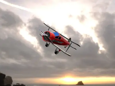 Sports Plane  Low-poly 3D model