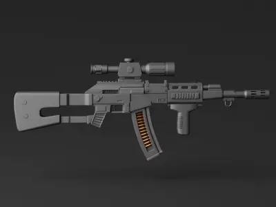Assault Rifle Gun Low-poly 3D model