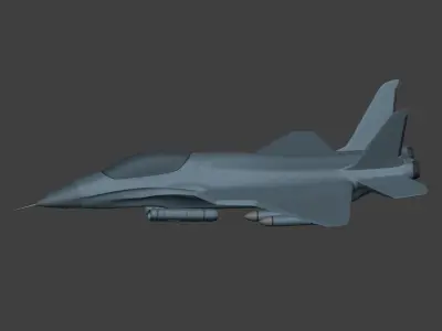 Generic Fighter Jet - Aircraft - Military Attack Airplane Low-poly 3D model