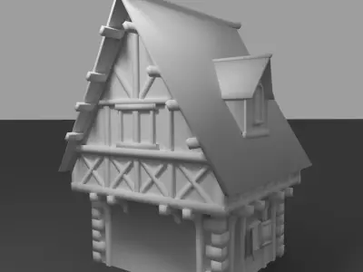 Medieval Habitation Low-poly 3D model