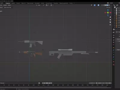 3 armas Free 3D model