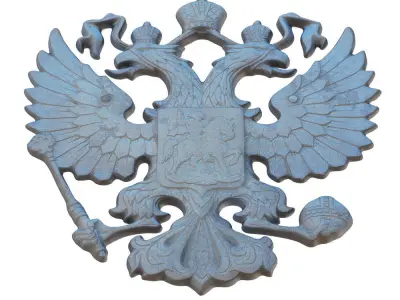 Russian coat of arms Double-headed eagle 3D model