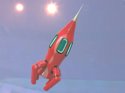 ROCKET flying in sky 3D model