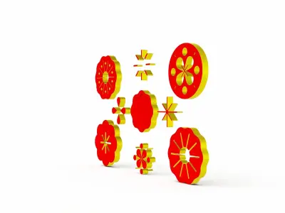 FLOWER DECORATION CHINESE NEW YEAR 01 3D model