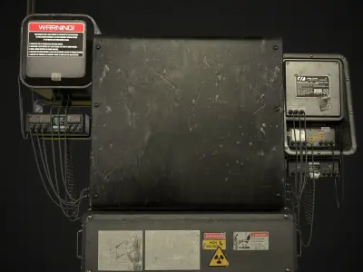 Radar CPU Computer Low-poly 3D model