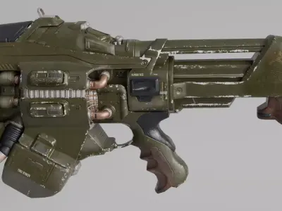 Scifi gun ray Low-poly 3D model