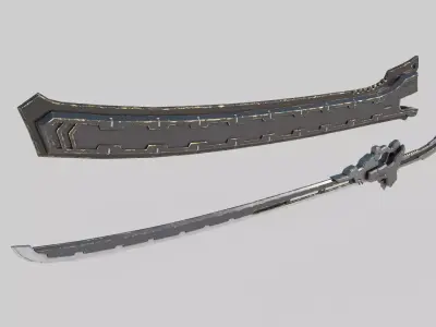 Future sci-fi cold weapon Samurai sword 3D model