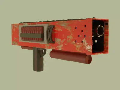 weapon low poly grenade launcher Low-poly 3D model